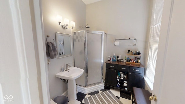1002 N New Jersey St, Indianapolis, IN 46202 - full bathroom with a shower stall and tile patterned floors