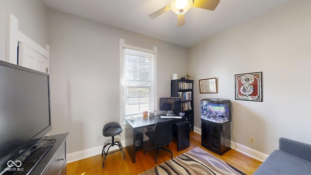1002 N New Jersey St, Indianapolis, IN 46202 - office with ceiling fan and wood finished floors