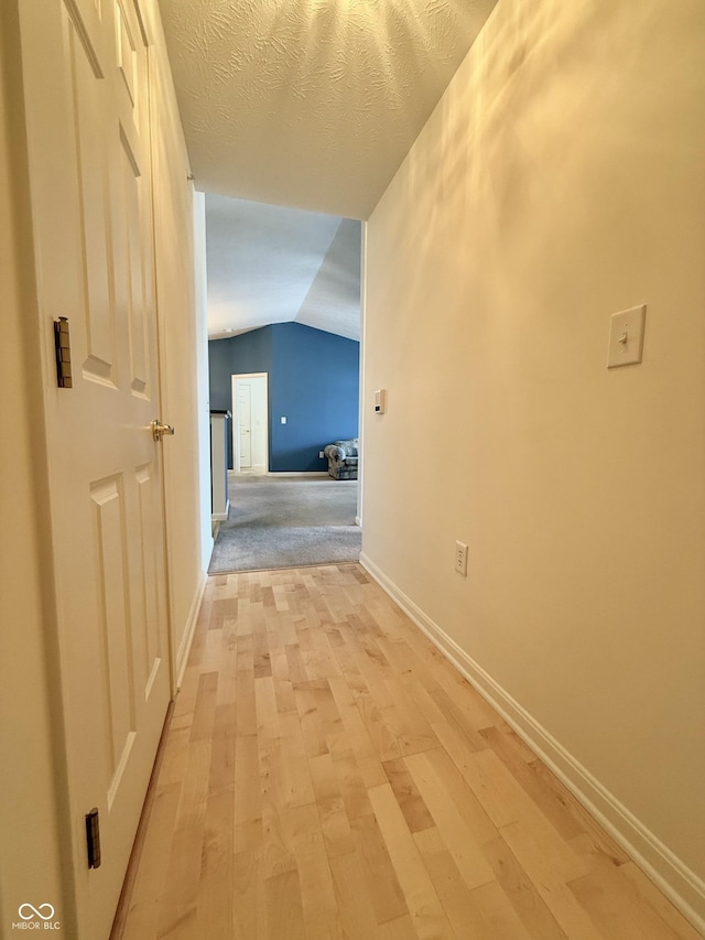 5019 Amber Creek Pl, Indianapolis, IN 46237 - corridor featuring light wood-style floors and vaulted ceiling