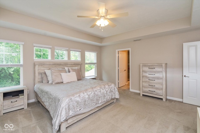 4642 Boyd Pl, Westfield, IN 46062 - bedroom featuring carpet flooring, a raised ceiling, and ceiling fan