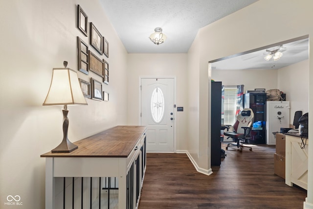 6563 Enclave Blvd, Greenwood, IN 46143 - foyer with dark wood-style flooring and a ceiling fan