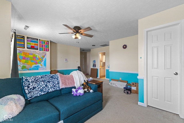 6563 Enclave Blvd, Greenwood, IN 46143 - living area with ceiling fan and carpet flooring