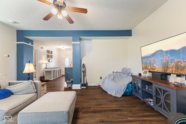 6563 Enclave Blvd, Greenwood, IN 46143 - living area featuring wood finished floors and ceiling fan