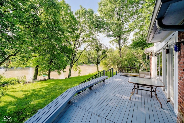 1065 E 76th St, Indianapolis, IN 46240 - wooden terrace with view of wooded area