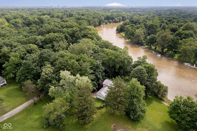 1065 E 76th St, Indianapolis, IN 46240 - aerial view of a nearby body of water and a heavily wooded area