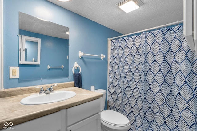1254 Wade St, Austin, IN 47102 - bathroom with a textured ceiling, vanity, and a shower with shower curtain