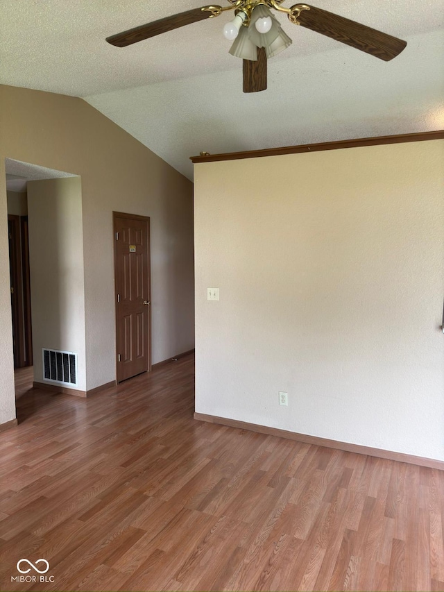 39 Meadow Creek E Boulevard, Whiteland, IN 46184 - empty room featuring light wood-type flooring, ceiling fan, and lofted ceiling
