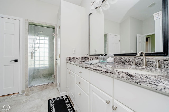 16714 Oak Rd, Westfield, IN 46074 - full bathroom featuring a shower stall and double vanity
