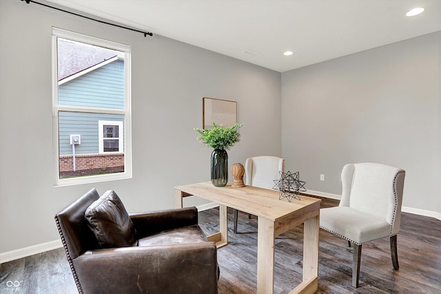 2074 Tompkins Dr, Westfield, IN 46074 - office with dark wood-style floors and recessed lighting