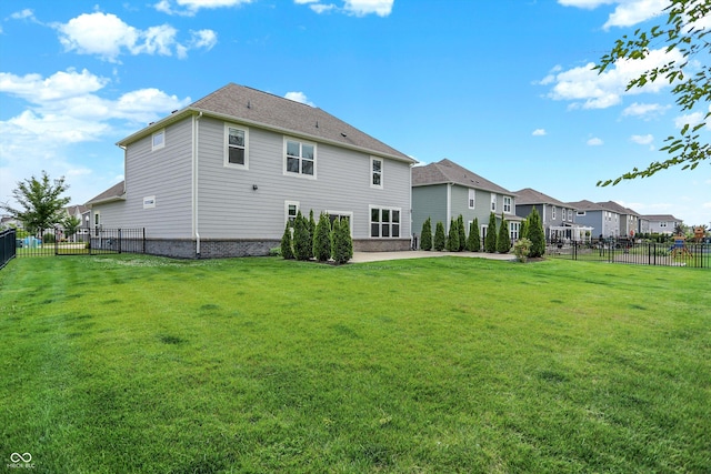 2074 Tompkins Dr, Westfield, IN 46074 - rear view of property featuring a fenced backyard, a residential view, and a patio