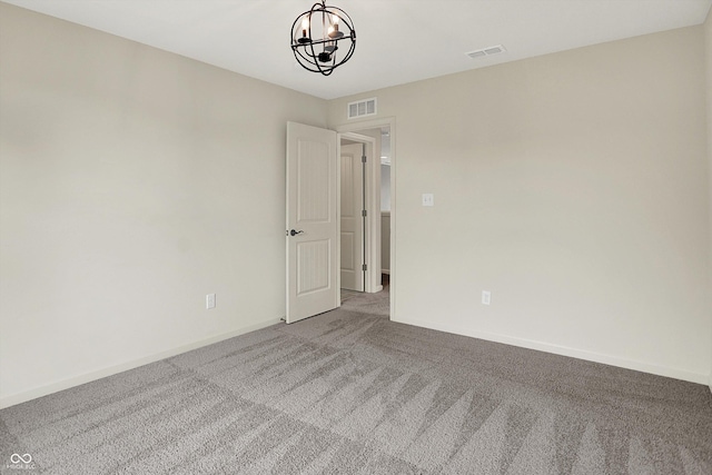 2074 Tompkins Dr, Westfield, IN 46074 - carpeted spare room with a chandelier and baseboards