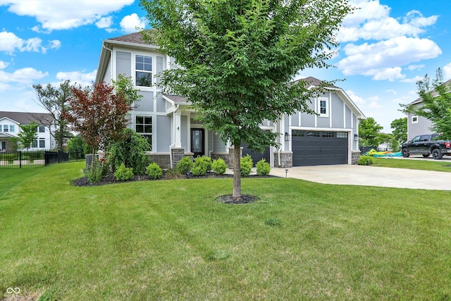 2074 Tompkins Dr, Westfield, IN 46074 - obstructed view of property featuring driveway, stone siding, and stucco siding