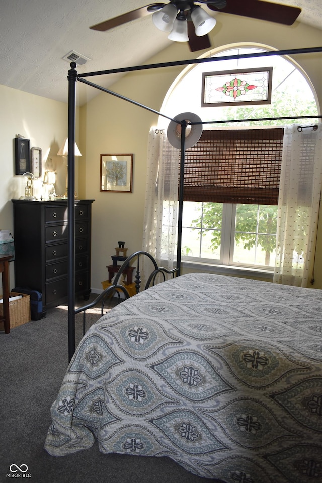 7357 Lake Lakota Dr, Indianapolis, IN 46217 - carpeted bedroom with lofted ceiling