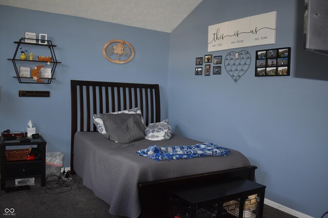 7357 Lake Lakota Dr, Indianapolis, IN 46217 - bedroom featuring carpet flooring and lofted ceiling