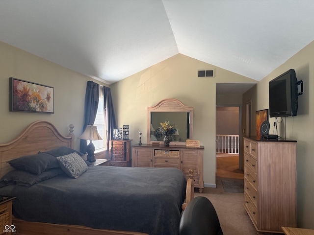 11632 Coastal Way, Indianapolis, IN 46229 - bedroom with vaulted ceiling and light colored carpet