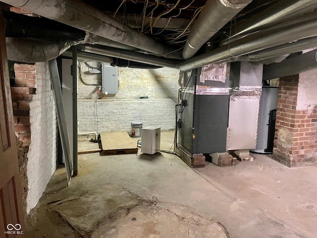 251 N St, Danville, IN 46122 - unfinished basement with electric panel and heating unit