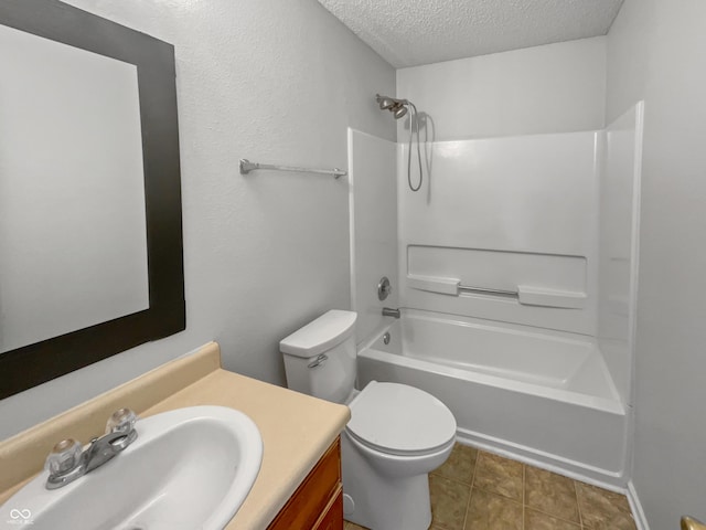 3445 Brandenburg Blvd, Indianapolis, IN 46239 - bathroom with a textured ceiling, vanity,  shower combination, and tile patterned floors