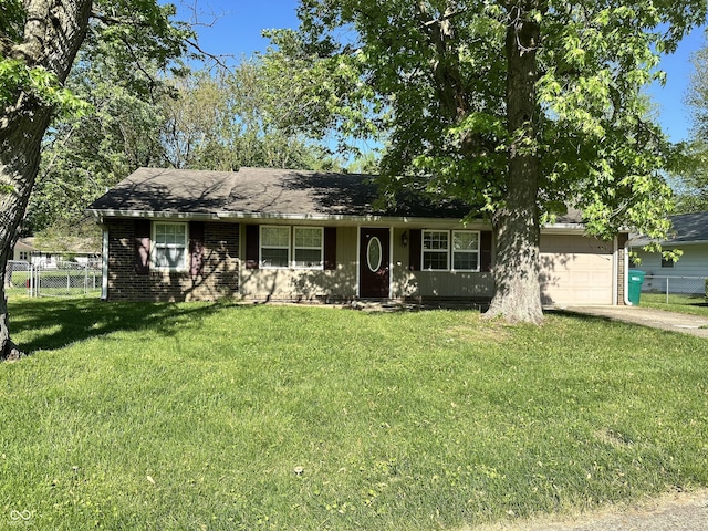 1108 Pierce Dr, Plainfield, IN 46168 - single story home with a garage, concrete driveway, and brick siding