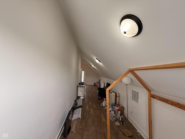 1720 Rembrandt St, Indianapolis, IN 46202 - stairway with vaulted ceiling and wood finished floors