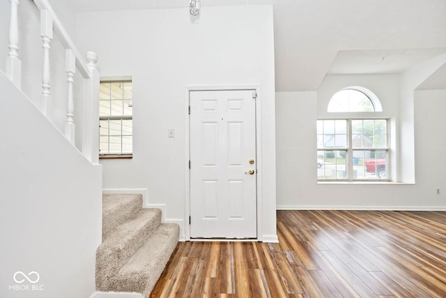 11320 Lynchburg Way, Indianapolis, IN 46229 - foyer with stairs and wood finished floors