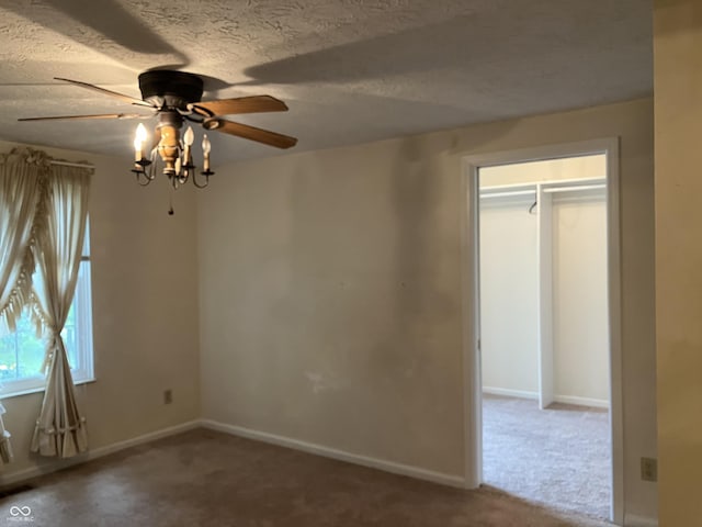 7667 Madden Ln, Fishers, IN 46038 - carpeted empty room featuring ceiling fan and a textured ceiling