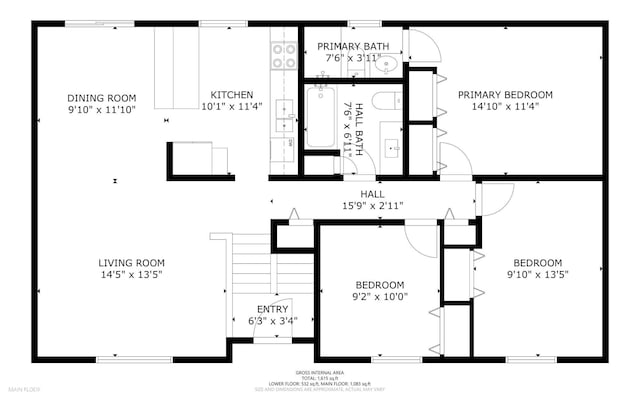 5802 Rymark Ct, Indianapolis, IN 46250 - view of floor plan / room layout