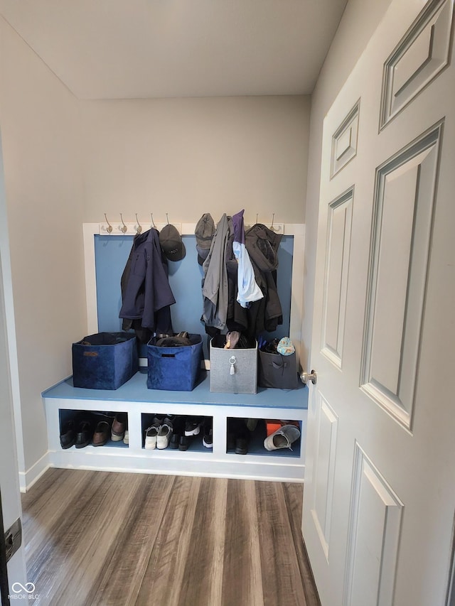 4216 Lauder Rd, Bargersville, IN 46106 - mudroom featuring wood finished floors and baseboards