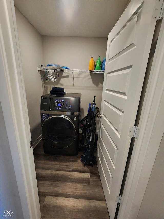 4216 Lauder Rd, Bargersville, IN 46106 - laundry room featuring wood finished floors and washer / dryer