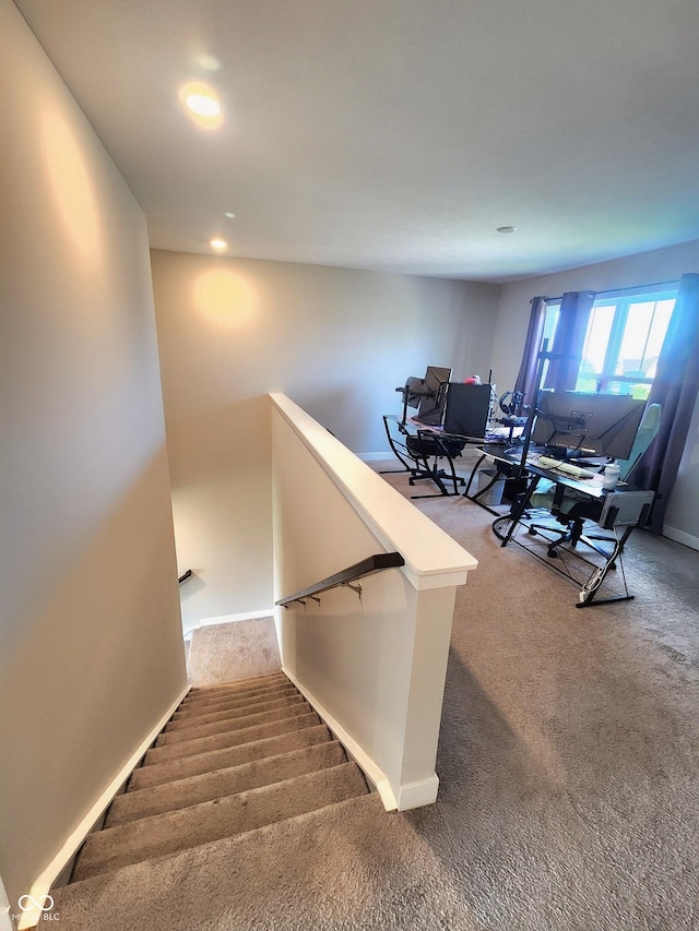 4216 Lauder Rd, Bargersville, IN 46106 - stairway featuring carpet floors and recessed lighting