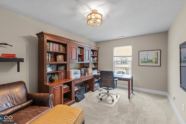 14442 Treasure Creek Ln, Fishers, IN 46038 - carpeted office featuring a textured ceiling