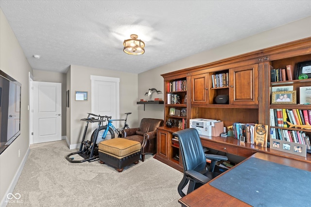 14442 Treasure Creek Ln, Fishers, IN 46038 - home office with light colored carpet and a textured ceiling
