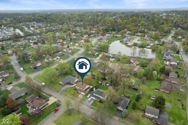 8306 Corkwood Dr, Indianapolis, IN 46227 - aerial overview of property's location featuring a nearby body of water and nearby suburban area