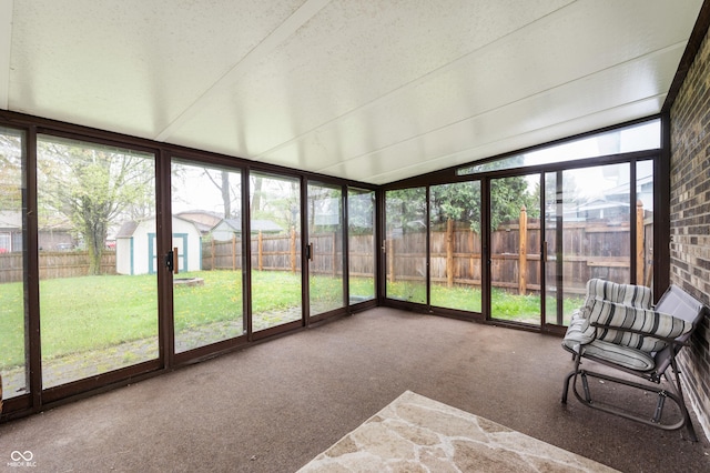 8306 Corkwood Dr, Indianapolis, IN 46227 - unfurnished sunroom featuring vaulted ceiling