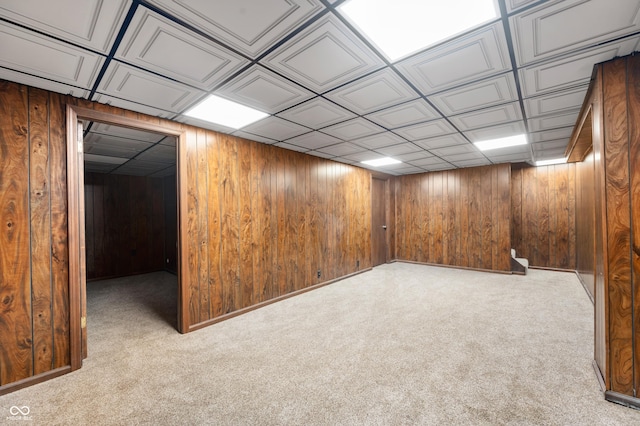 8306 Corkwood Dr, Indianapolis, IN 46227 - finished below grade area featuring carpet and wooden walls