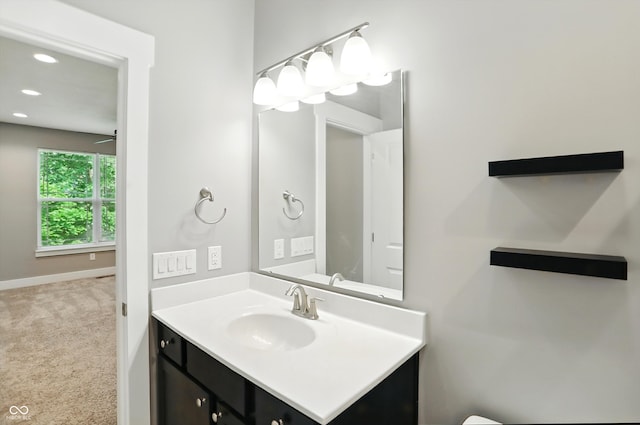14474 Treasure Creek Ln, Fishers, IN 46038 - half bath featuring vanity and recessed lighting