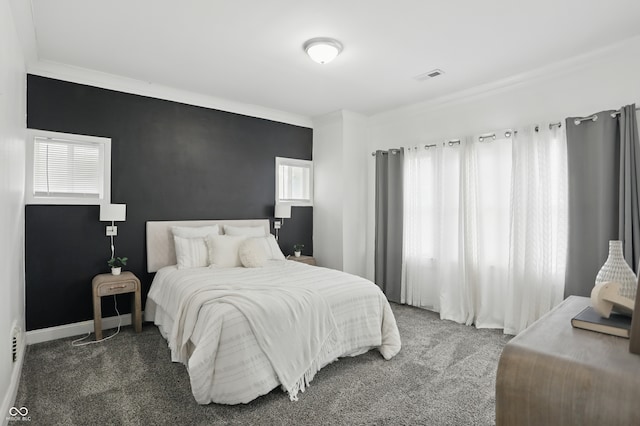 3307 N College Ave, Indianapolis, IN 46205 - bedroom with ornamental molding and carpet flooring