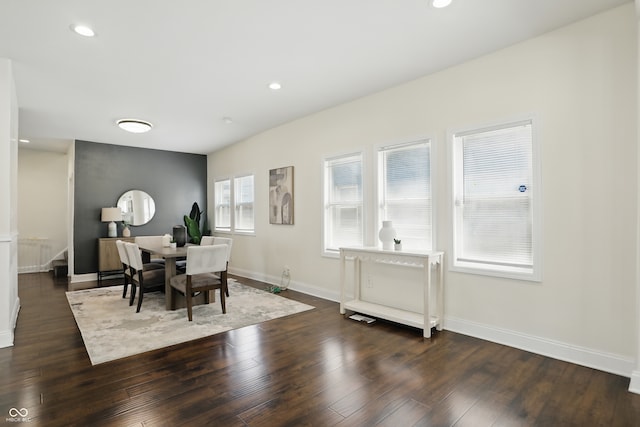 3307 N College Ave, Indianapolis, IN 46205 - dining area with dark wood-style floors and recessed lighting