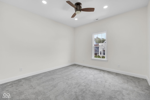 2031 Central Ave, Indianapolis, IN 46202 - spare room with recessed lighting, carpet floors, and ceiling fan