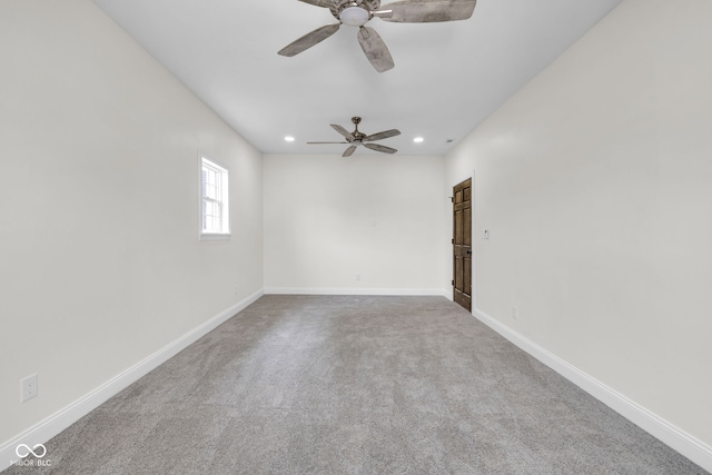 2031 Central Ave, Indianapolis, IN 46202 - carpeted empty room with a ceiling fan and recessed lighting