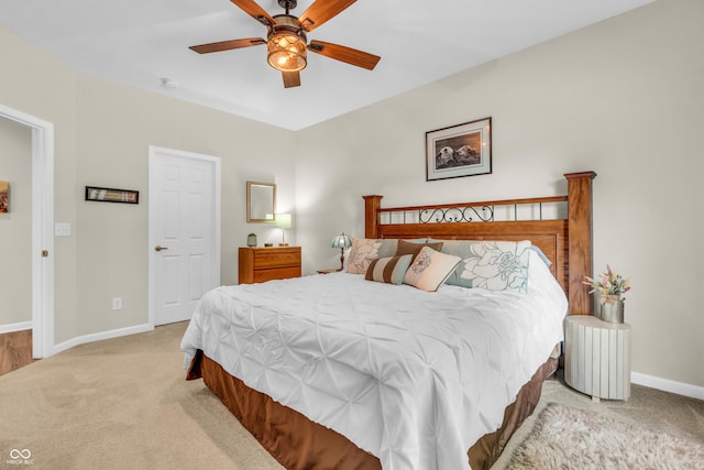 9231 E Poynter Dr, Morgantown, IN 46160 - bedroom featuring light carpet and ceiling fan