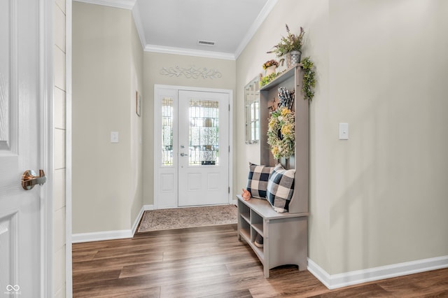 9231 E Poynter Dr, Morgantown, IN 46160 - foyer entrance with crown molding and wood finished floors