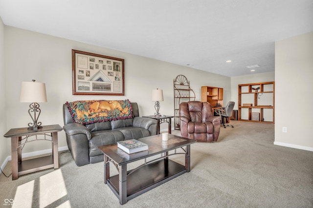 9231 E Poynter Dr, Morgantown, IN 46160 - carpeted living area featuring an office area and recessed lighting