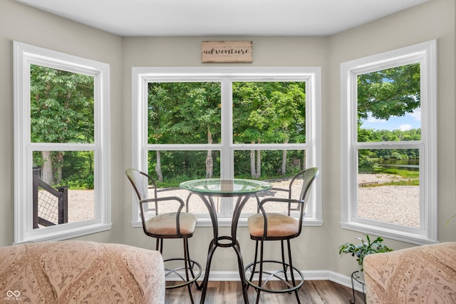 9231 E Poynter Dr, Morgantown, IN 46160 - dining space with healthy amount of natural light and wood finished floors