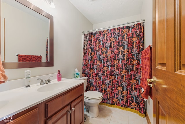 6629 Woodcrest Dr, Avon, IN 46123 - full bath with double vanity, tile patterned flooring, and curtained shower
