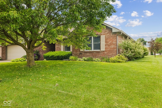 6629 Woodcrest Dr, Avon, IN 46123 - view of property hidden behind natural elements with brick siding and a front lawn