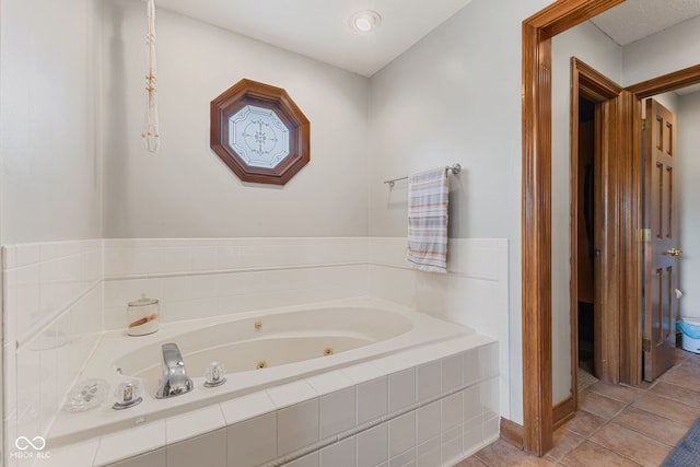 6629 Woodcrest Dr, Avon, IN 46123 - bathroom featuring a tub with jets and tile patterned flooring