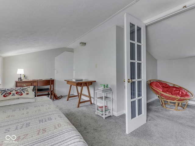 1532 E Markwood Ave, Indianapolis, IN 46227 - carpeted bedroom with a textured ceiling and vaulted ceiling