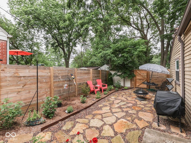 1532 E Markwood Ave, Indianapolis, IN 46227 - fenced backyard featuring area for grilling and a patio