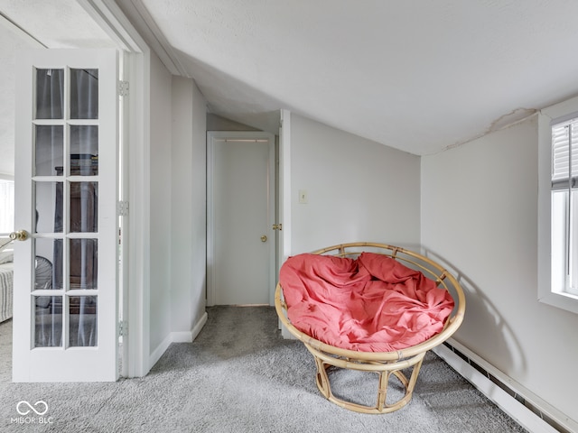 1532 E Markwood Ave, Indianapolis, IN 46227 - living area with a baseboard radiator and carpet floors