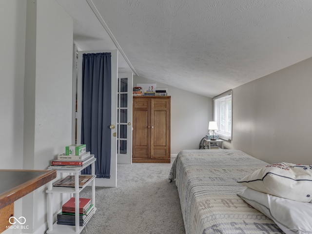 1532 E Markwood Ave, Indianapolis, IN 46227 - bedroom with lofted ceiling, a textured ceiling, and carpet flooring
